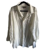 Flax Bias shirt linen long sleeve button up size large