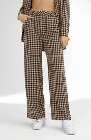 CIDER Brown Check Home Long Pants SZ XS BNWT