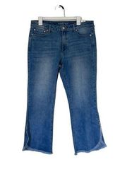 Michael Kors Izzy Cotton Cropped Flare Jeans size 14