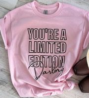 “You're A Limited Edition Darling" Pink Women's Large T-Shirt Short Sleeve