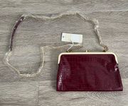 Leather Wine-Colored Crossbody