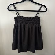 NWOT ASOS Design Gauze Tank Top Black Flowy Spaghetti Strap Size 4