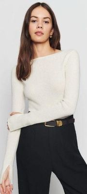 REFORMATION Ivory Porta Cashmere Sweater L