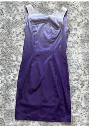 sleeveless purple shimmer ombre zipper back dress