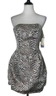 Jessica McClintock Halter Dress Animal Print Formal Bubble Hem Women Size 4 NEW