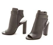 Vince Brigham Leather Open Toe Gray Ankle Booties 9 Side Zipper Closure