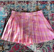 pink plaid skirt