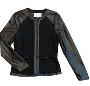 Tart Collections Vegan Faux Leather Jacket Stretch Lace Size Medium Women's