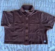 Tilly’s RSQ brown button up velvet shirt L