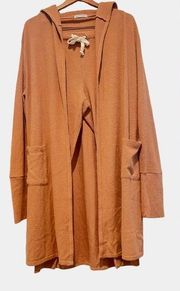 Theo & Spence XL Brown Cozy Long Sleeve Hoodie Lounge Set Duster Cardi