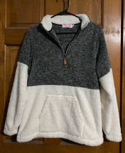 Gray / White Colorblock Pullover