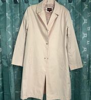 LIGHT PINK FULLY LINED TRENCH STYLE RAIN COAT JACKET SIZE L.