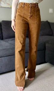 Good American Good Boy Carpenter Flare Slit Jeans - Brown - Size 4/27