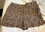 Leopard Print Pull On Shorts