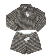 Dear John Denim - Morgan Tweed Cropped Jacket North Hampton Shorts in Gray