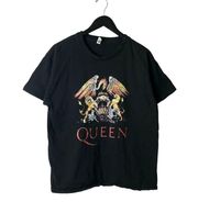 Urban Outfitters Queen T Shirt Black Large L British Rock Band Music Graphic Tee 100% Cotton Logo