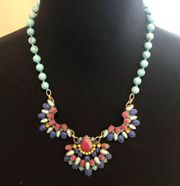 CHLOE and ISABEL Turquoise, Opal, Lapis Lazuli Inlay Antique Gold Plate Necklace