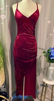 Wine Red Velvet Dress