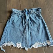 Denim Paperbag Skirt