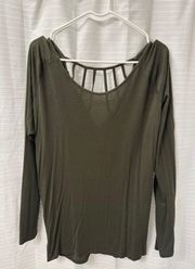 Olive Green Long Sleeve Top 