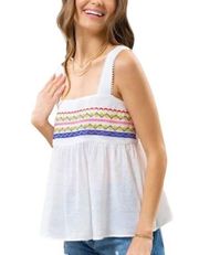 Blu Pepper Embroidered Boho Tank Top