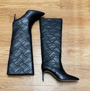 Quilted knee high boots