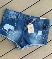 True Craft Denim Jean Shorts Super Soft Stretch Womens 15 New