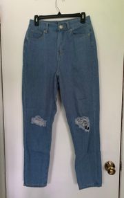 High Waist Distressed Mom Jeans