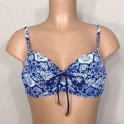 New. Lauren Ralph Lauren blue tile bikini top. New.