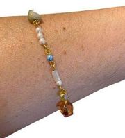 Handmade colorful beaded anklet