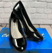 Easy Street Women’s Passion Pumps Heels Black Patent Leather 6.5W (Wide) NEW