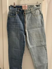 Two Colored Zipper Jeans