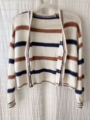 striped knit cardigan