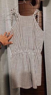 Blue And White Striped Boutique Romper