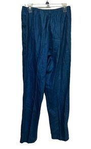 valerie stevens pure linen blue drawstring pants size M