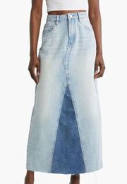 BLANKNYC Patchwork Denim Maxi Skirt