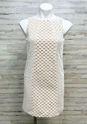 Sonoran Sleeveless Eyelet Shift Dress Size 0 Ivory Overlay Neutral Cotton