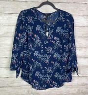 41 Hawthorn Floral Print Tie Sleeve Top Size Small | Stitch Fix