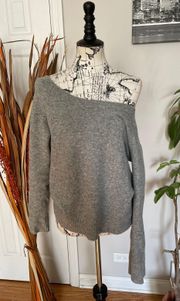 Wool Off Shoulder Tie back Lace Chunky oversized winter cozy sweater comfy soft