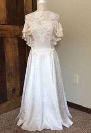 Vintage 1980s  Ivory Formal Gown