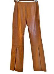 Vintage Neto French Laundry Genuine Lambskin Leather High Waisted Bell Bottoms 4