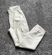 Abercrombie High Waisted Leather Cargo Joggers 