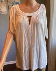 Women's Rafaella Top, White Short-sleeves XL, NWOT