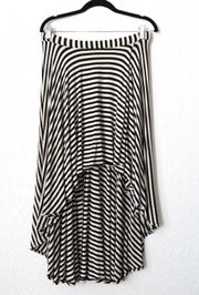 Black Striped High-Low Skirt Size Large