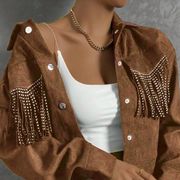 *NEW* Sweet Rain Rhinestone Fringe Jacket