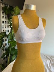 white sports bra top