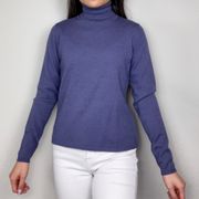 Dark Lavender Purple Wool Turtleneck Long-Sleeve Sweater |