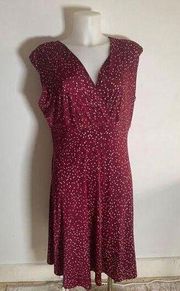 ModCloth Women's Gilli Red Polka Dot Sleeveless MIDI Dress Size 1X EUC