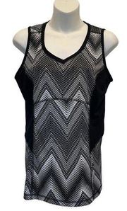 Black Chevron DryTek Racerback Moisture-Wicking Tank Top Size M