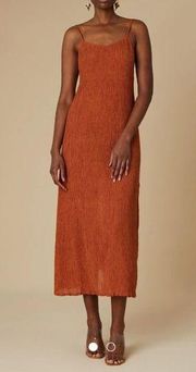 SAVANNAH MORROW Peace Silk Bamboo Andrea Maxi Dress‎ Papaya Orange Size XS